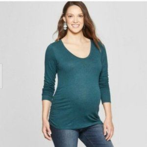 Green Heather Boat Neck Long Sleeve-79-63